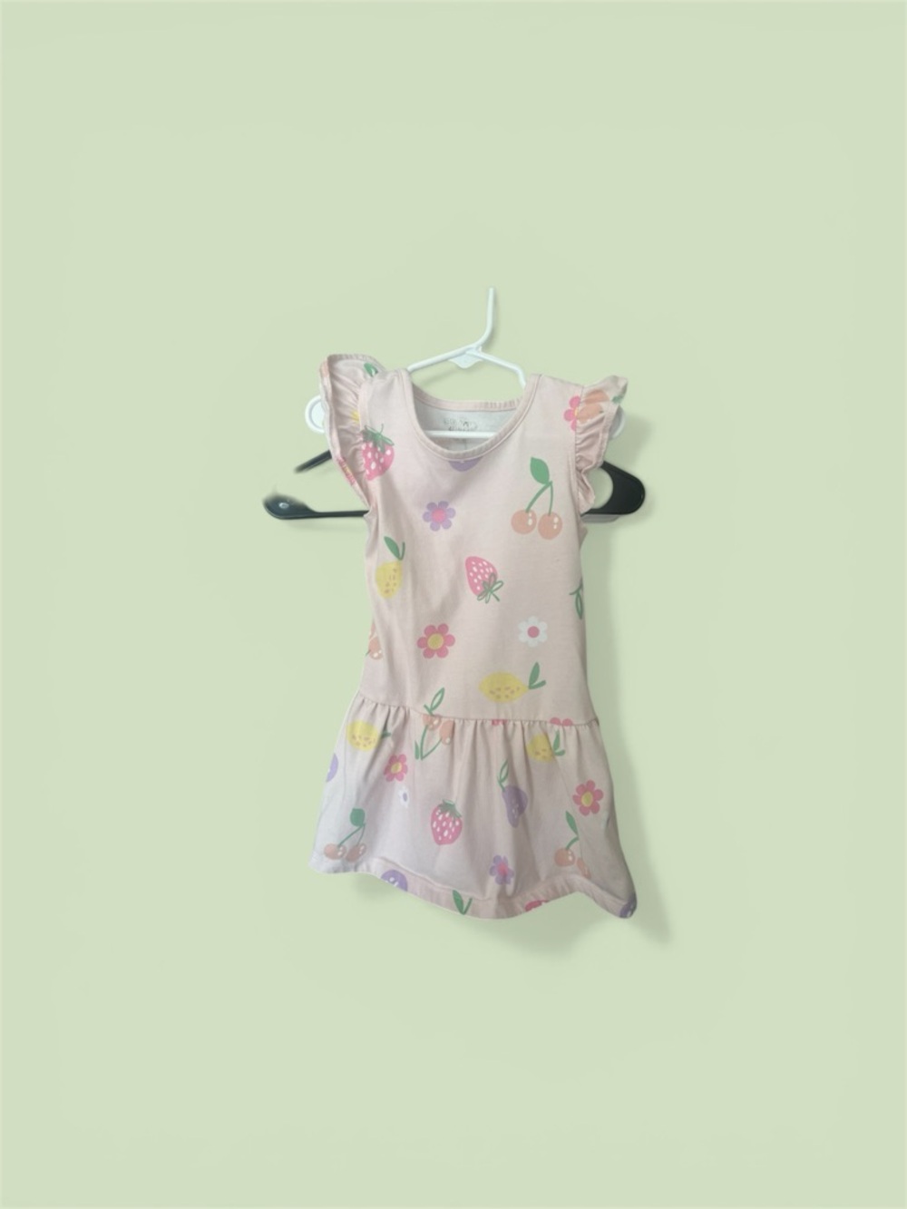 Girls' Pink Fruit Print Casual Dress
